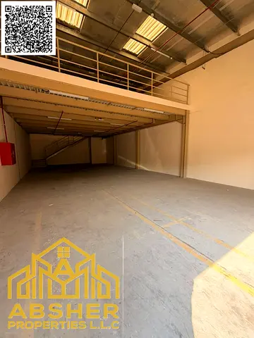 Excellent Warehouse for Rent in Al Jurf Industrial Area | 2,985 sq. ft. with Mezzanine | Automatic Door | 22.5 kW Power | AED 135,000