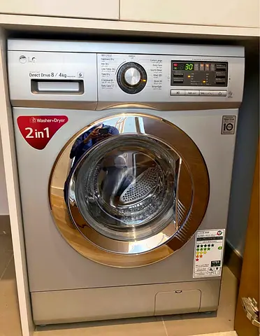 LG 2-in-1 Front Load Washer Dryer, 8kg Wash / 4kg Dry - Silver