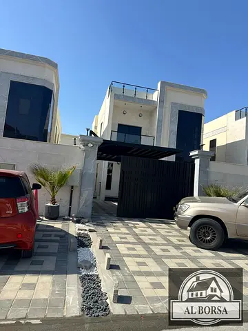 🏡 For sale: Super deluxe villa in Al Rawda 3, Ajman. 5 master bedrooms, majlis, 2 living rooms, 2 kitchens, maid's room, and swimming pool. 2.35 mill