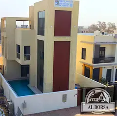 Villa for rent in Al Zahiyah area - 4 master bedrooms + living room + dining room - basement + maid'