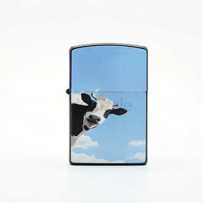 Zippo-style Lighter with Cow Print Design - UNUSED - 177