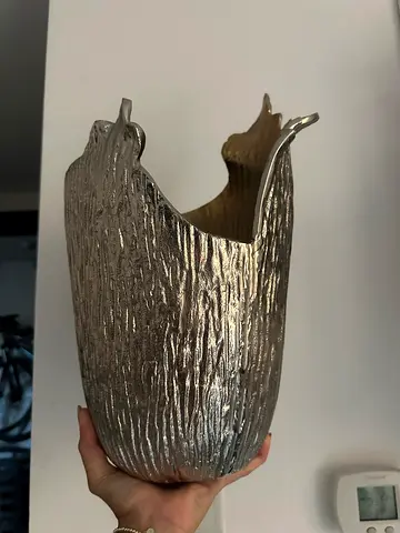 Marina home Silver Textured Decorative Vase / Table Accent - Lightly Used