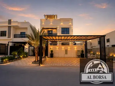 Fully Furnished luxury villa for Annual Rent | 5 bedrooms | Car Shelter Installed | Roof | Garden | Luxury finishing | Prime location near E311 Road