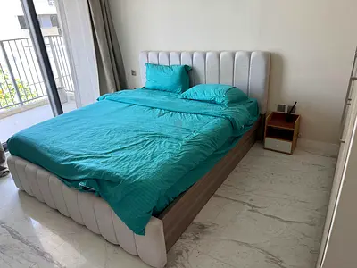 Selling high quality home center bed with side table storage