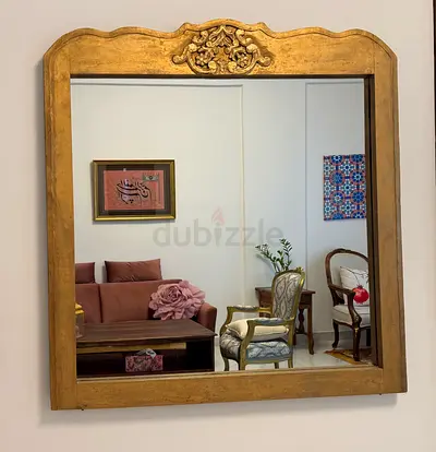 Console table and mirror antique style real wood