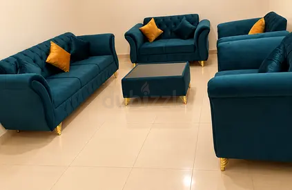 We are selling all the brand new 7 seater sofa with table and mix color of pillows available
