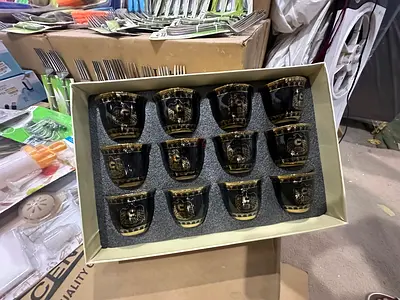 Brand New Arabic Coffee Cup Sets (Finjan) – Black & Gold UAE Emblem Design (12 Pcs per Box)
Ad Descr