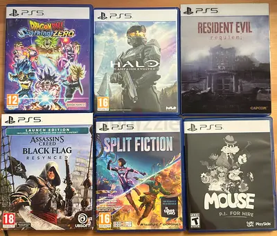 Lot of 6 PS5 Games — Halo, Resident Evil, Assassin's Creed, Dragon Ball & More