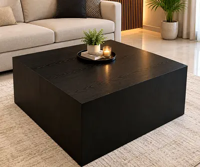 Black Modern Square Coffee Table