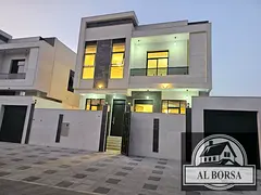 sign, includingFor sale, a villa in Al Bahia, modern de air conditioning, five master bedrooms, a li