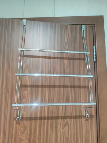 Over-the-Door Multi-Bar Towel Rack - Chrome, Foldable