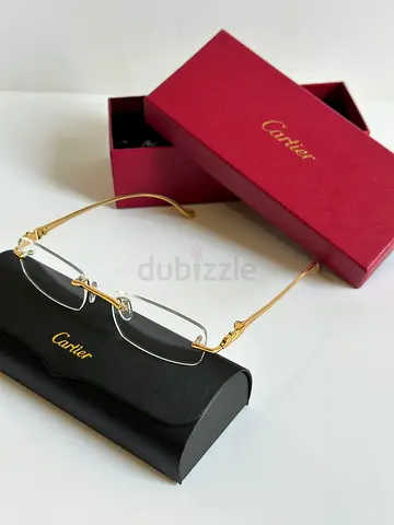 Cartier rimless gold eyeglasses with case