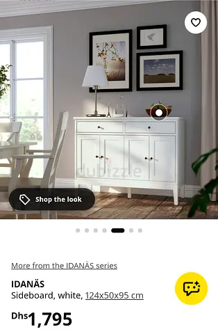 White IDANÄS Sideboard - 124x50x95 cm
