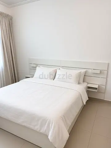 IKEA NORDLI King Bed + Headboard + Storage | White