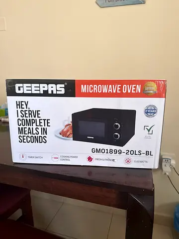 Geepas 20L Microwave Oven (New in Box) - Compact Model GM01899-20LS-BL