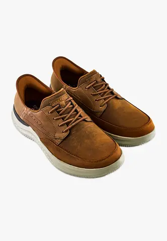 SKECHERS HASTING MEN SHOES DARK BROWN, 40
