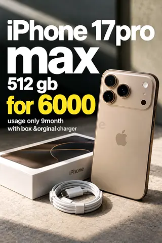 iPhone 17 Pro Max 512GB - sliver 9 months used, with box & charger