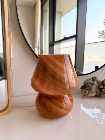 Small Orange Marble Effect LED Lamp – USB
