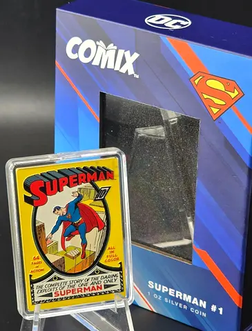 Superman silver 1oz coin,with box coa.