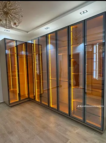 Alumninium wardrobe Doors with Glass