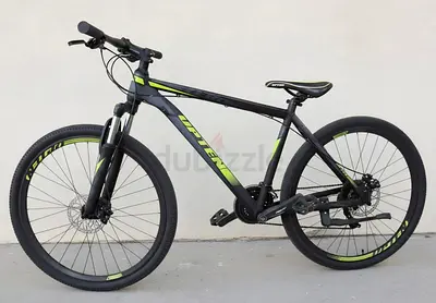 Used 26" Mountain Bike - Matte Black with Green Accents, Good Condition