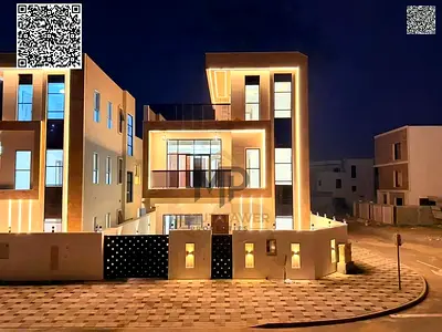Luxury Corner Villa for Sale in Al Bahia – 3 Floors, Private Pool, and 5 Master Bedrooms; Modern Design and Spacious Layout — **Freehold Ownership for