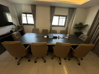 Executive Conference Table + 10 Leather Chairs, Excellent Condition