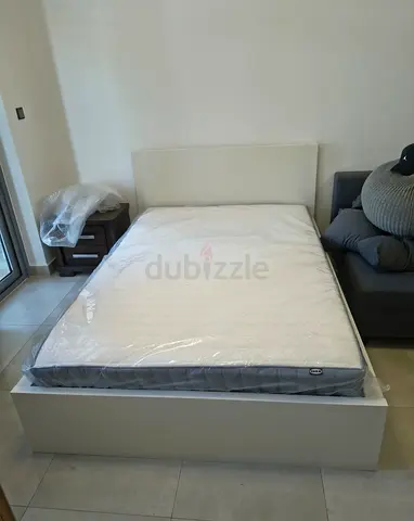 Ikea malam double bed (140*200)with 2 storage drawers underneath and an IKEA mattress