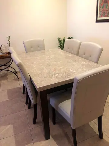 MarbleDining Table+ 6 Chairs