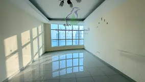 3BHK in Al Mamzar with sea-view balcony, spacious kitchen, free AC, parking, gym & pool, 1 month fre