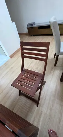 Solid Wood Slatted Folding Chair - Good Condition