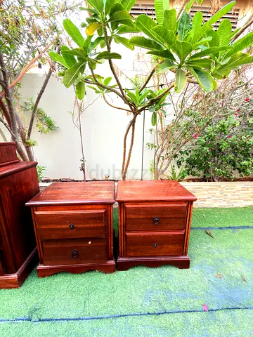 Pair of solid wood bedside nightstands - classic design