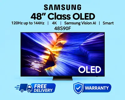 Samsung 48 Inch Class OLED S90F 120Hz (Up to 144Hz) 4K Samsung Vision AI Smart TV 2025 48S90F