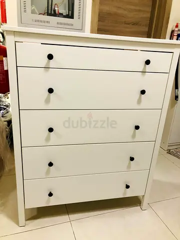 White 5-Drawer Chest of Drawers - Good Condition