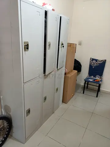 Metal 6-Door Locker Cabinet - Good Used Condition
