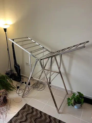 Foldable Clothes Drying Rack Durable High Quality Chrome/Stainless Steel - Excellent Condition