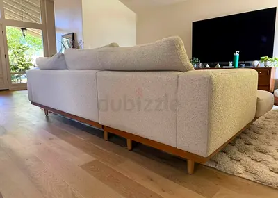 West Elm L shape Sofa Beige