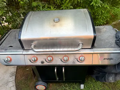 Used 4-burner Stainless Steel Gas BBQ Grill with Side Burner