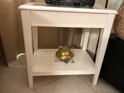 Side tables set of 2 white in color