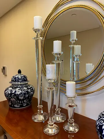 Extra Tall Crystal Candle Holders - Marina Furniture Brand