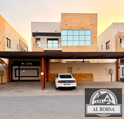 🏡 Luxury villa for rent in Ajman - Al Yasmin area - 5 master bedrooms, living room, majlis, kitchen, and maid's room. Spacious layout. Price only 115