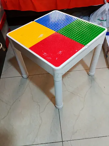 Baby writing and Lego box table