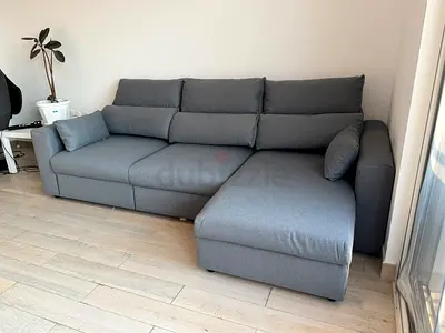 Ikea Eskilstuna L shape sofa bed with storage