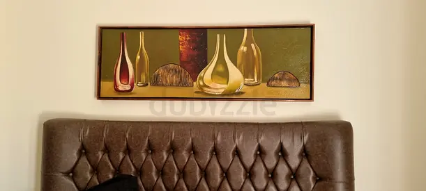 Framed Still Life Wall Art Painting - Bottles and Vases