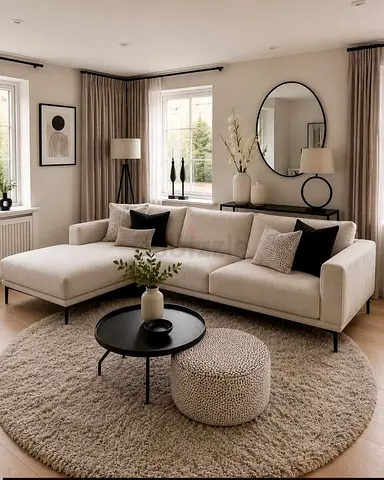 Brand New beige color 4 seater L shape sofa with luxury Desaign
