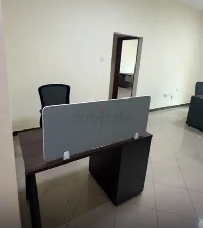 Unused Office Workstation Desk with Privacy Divider (dismantled)and Chair