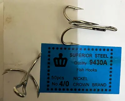 Fishing Made Easy: Superior Steel Fish Tripple hook Nickel Crown Brand for All Anglers!