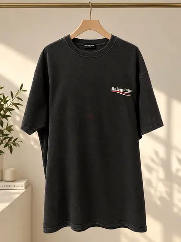 Authentic Balenciaga Political Campaign T-Shirt in Black Vintage Jersey