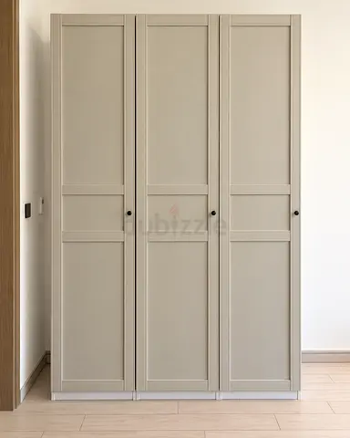 IKEA PAX / BERGSBO 3-Door Wardrobe with Drawers, Shelves & Interior Lighting