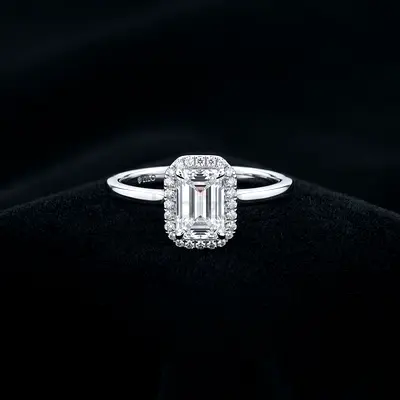 18K White Gold 1.20 CT Lab-Grown Diamond Ring | IGI Certified | Elegant Halo Design